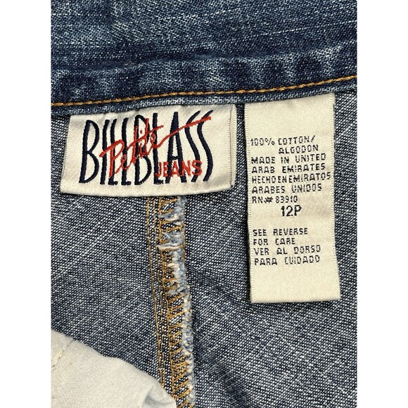 BILL BLASS VTG Jean Skirt 12P Denim Maxi Front/Back Slit Raw Hem Cowgirl Grunge - Picture 10 of 16